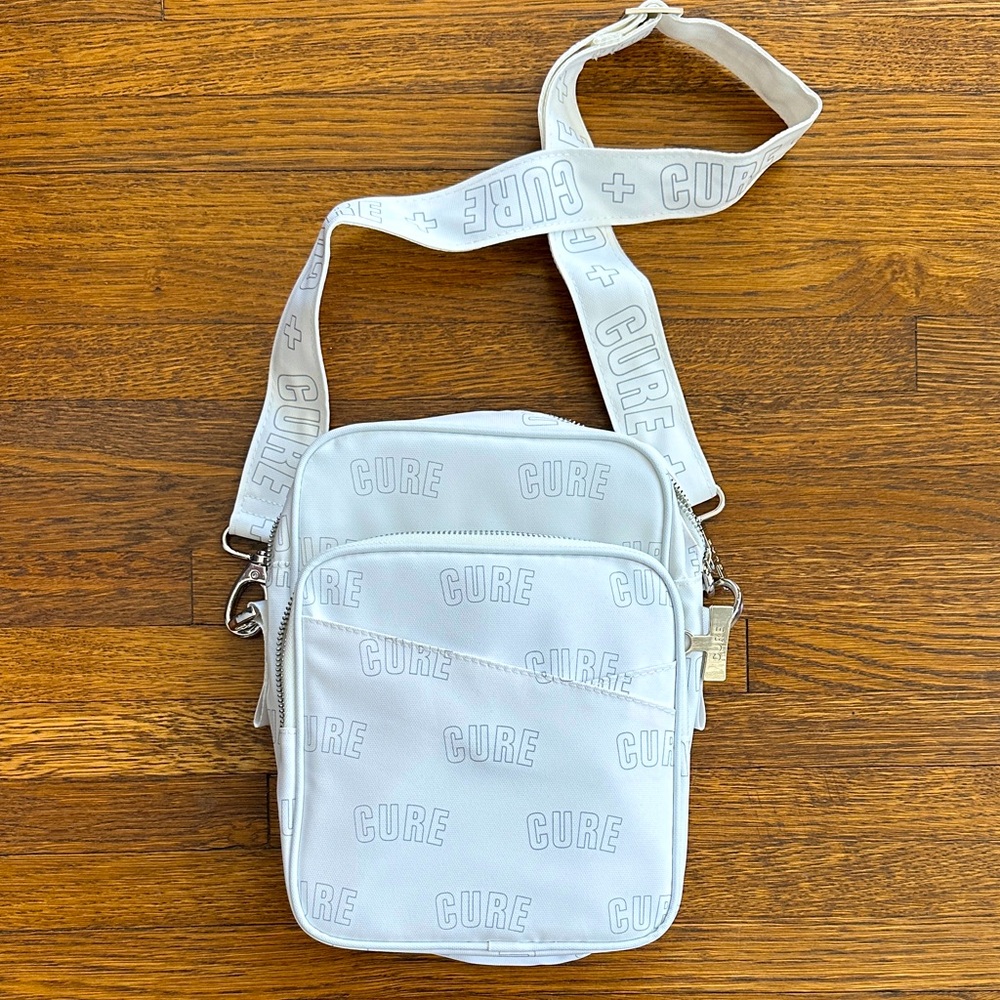 White Men’s Nylon Crossbody Bag